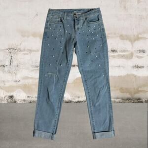 INC NWOT Women's Mid-Rise Embellished Straight Leg Jeans Size 4